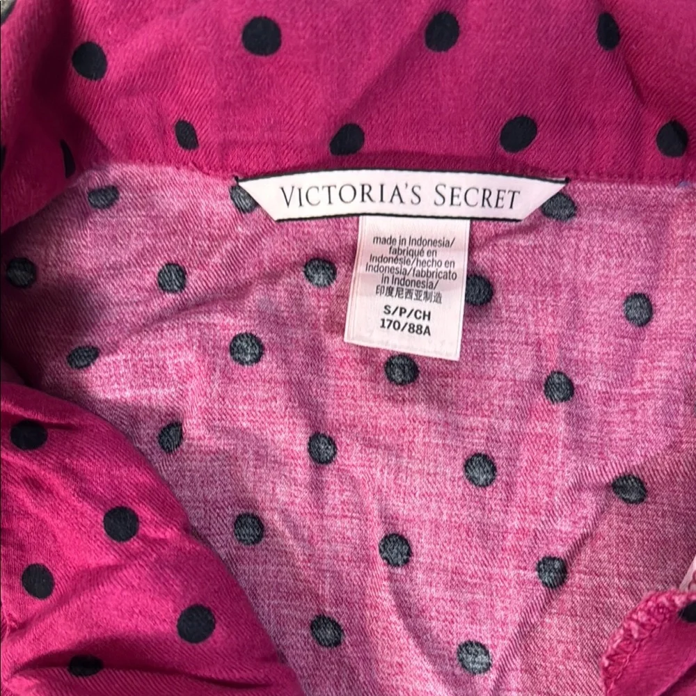Victoria's Secret Fuchsia Polka Dot Pajama Set - Picture 2 of 3